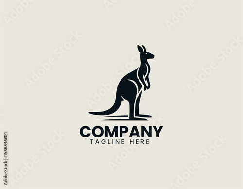 Dynamic Kangaroo Leaping Australian Wildlife Iconic Animal Vector Logo Design