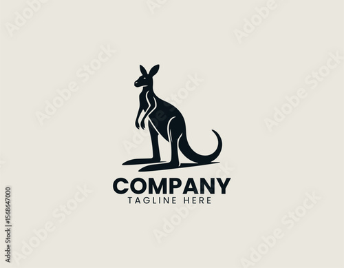 Dynamic Kangaroo Leaping Australian Wildlife Iconic Animal Vector Logo Design