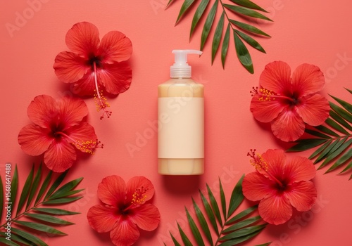 Summer Skincare Packaging, Hibiscus, Warm Coral