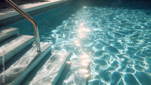 Crystal clear swimming pool. Summer concept
