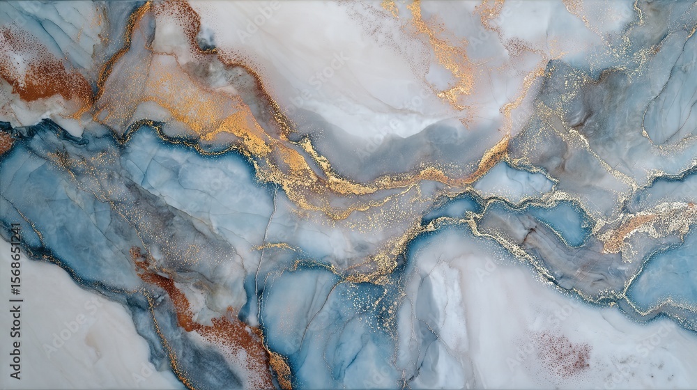 Naklejka premium Abstract Blue and Gold Marble Texture for Interior Design and Surface Art