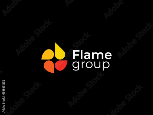 Geometric flame spark or fire spark logo concept vector icon