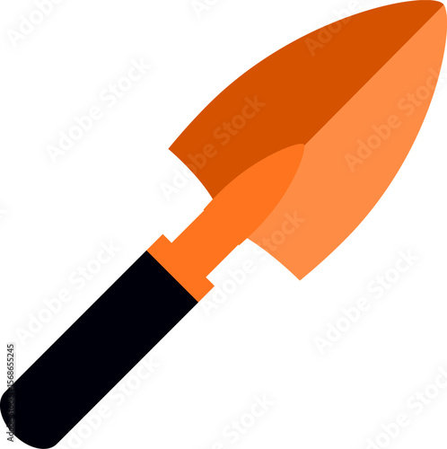 Vector of Garden Trowel. Modern garden trowel with ergonomic handle, gardening efficiency