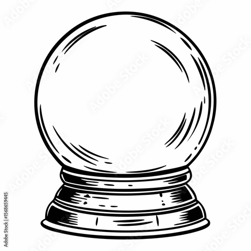 Crystal ball on stand fortune telling divination