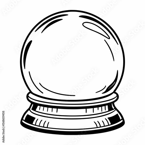 Crystal ball on stand fortune telling divination