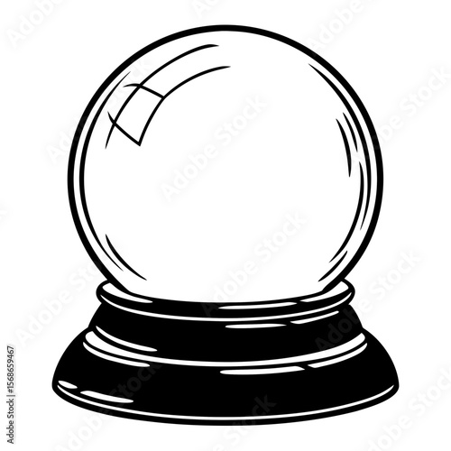 Crystal ball on stand fortune telling divination