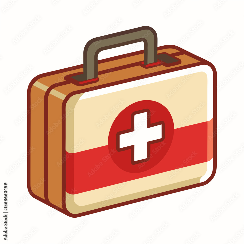 Obraz premium First Aid Kit With Red Cross Symbol medical kit emergency kit