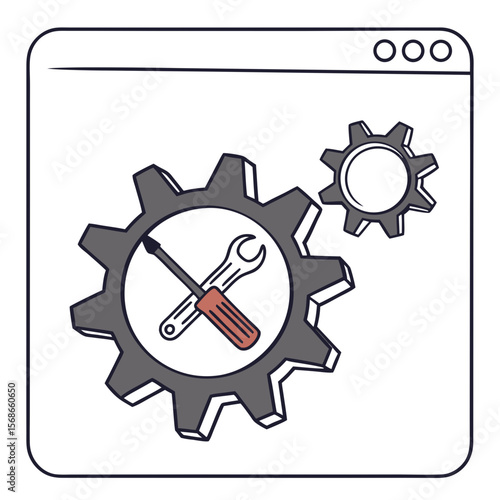 Gear wrench screwdriver settings interface vector