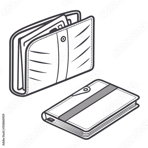 Leather wallets with cash and card holder money