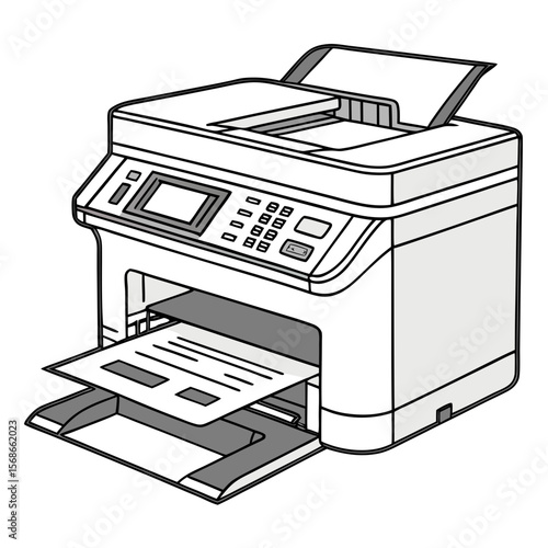 Multifunction printer with paper output office equipment technology