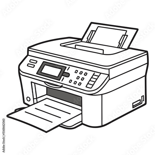 Multifunction printer with paper output scanner copier
