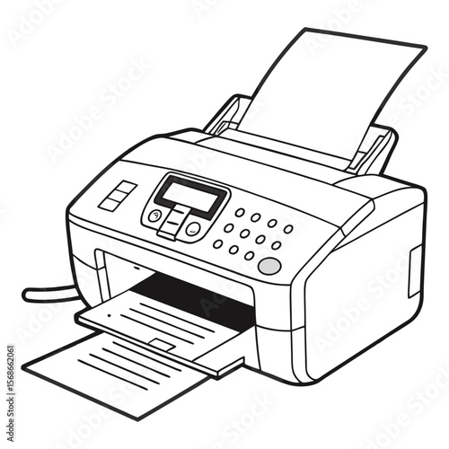 Multifunction printer with paper output scanner copier