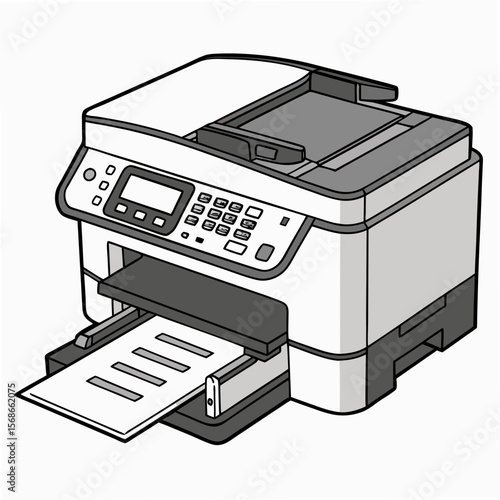 Multifunction printer with paper output scanner copier