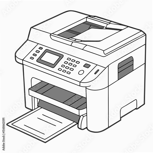 Multifunction printer with paper tray scanner copier