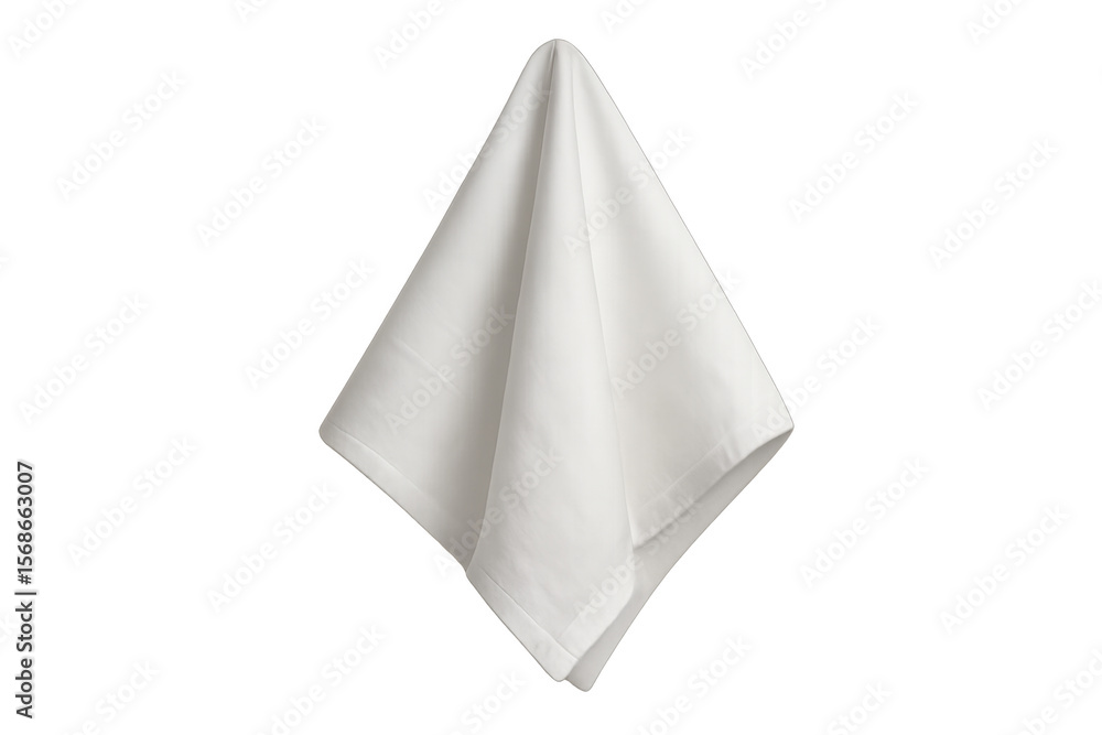 Naklejka premium White fabric hanging, transparent backdrop enabling seamless graphic design integration and mockup creation