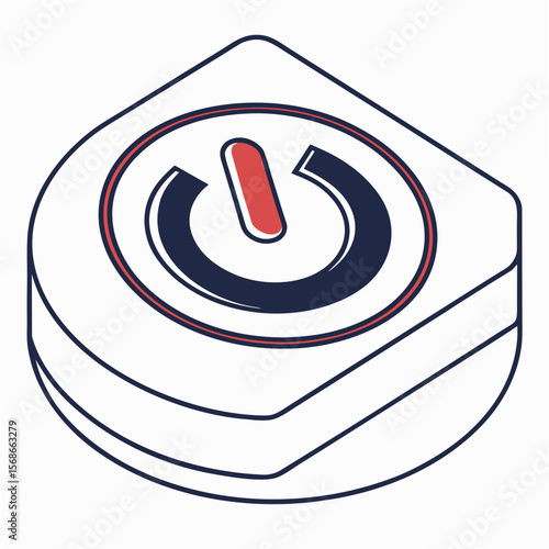 Power button symbol on white background technology on off