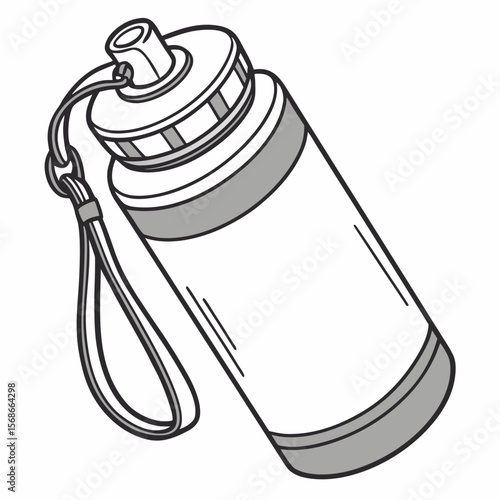 Sleek hydration bottle with carrying strap water bottle sports bottle
