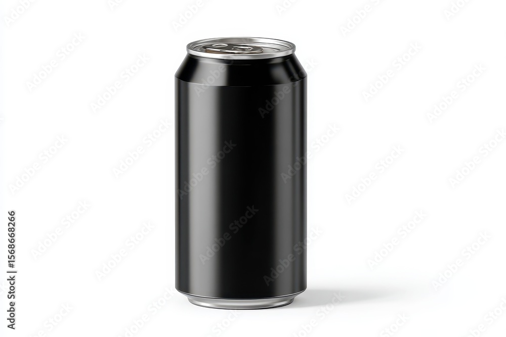 Isolated mockup of a beverage can made of aluminum on a white backdrop Isolated mockup of a beverage can made of aluminum on a white backdrop