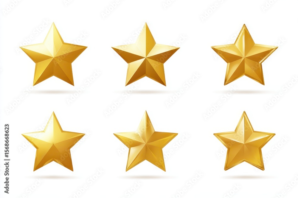 Isolated star icon set Collection of golden stars on white background Isolated star icon set Collection of golden stars on white background
