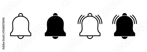 Bell icon vector. Notification sign and symbol for web site design