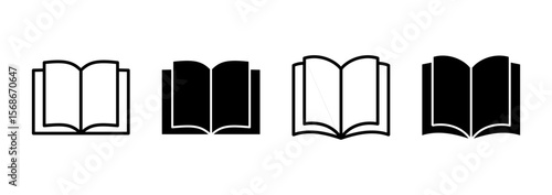 Book icon vector. open book sign and symbol. ebook icon