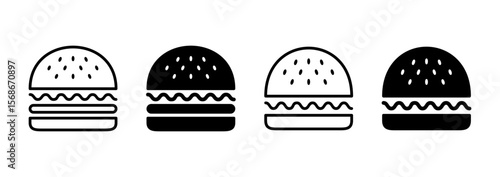Burger icon vector. burger sign and symbol. hamburger