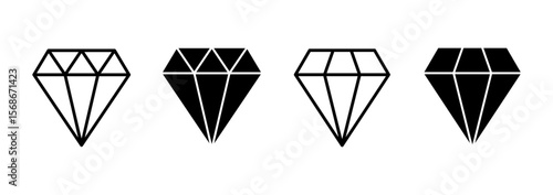 Diamond icon vector. diamond gems sign and symbol