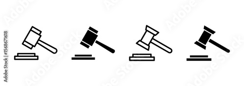 Gavel icon vector. judge gavel sign and symbol. law icon. auction hammer
