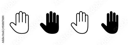 Hand icon vector. hand sign and symbol. palm