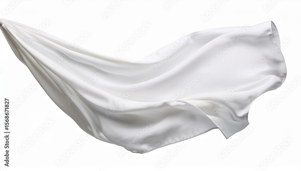 Fototapeta premium Draped white fabric in motion