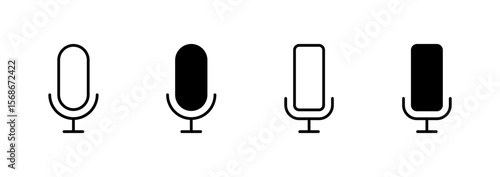 Microphone icon vector. karaoke sign and symbol