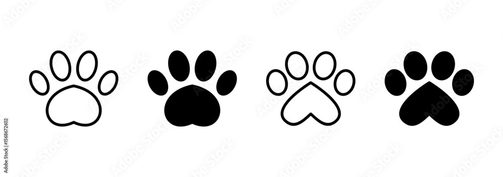 Fototapeta premium Paw icon vector. paw print sign and symbol. dog or cat paw