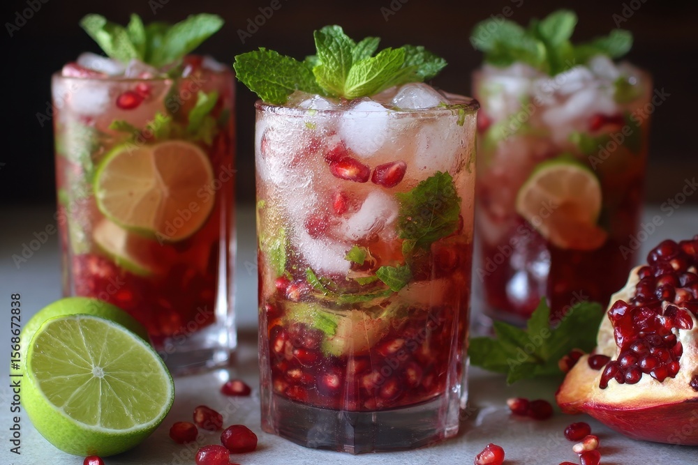 Non alcoholic pomegranate mojito Non alcoholic pomegranate mojito