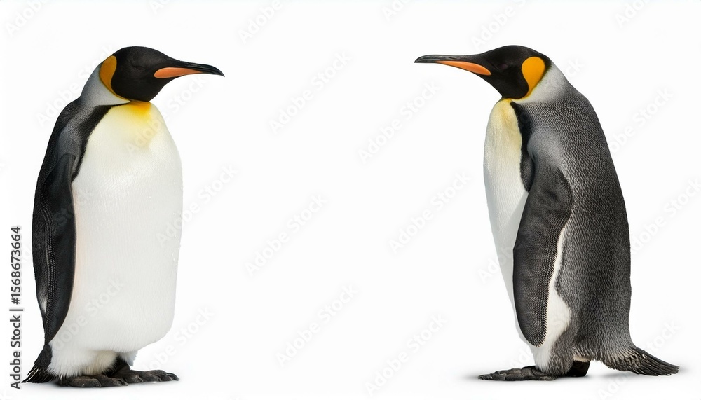 Fototapeta premium Two king penguins facing each other