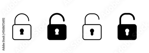 Unlock icon vector. Unlock sign and symbol. unlocked padlock icon