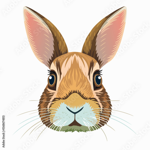 Adorable Rabbit Face Vector Illustration Perfect for Design Projects