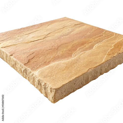 Premium Beige Sandstone Paving Slab Texture Detail  Design isolated on transparent background
