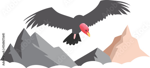 A California condor with immense wingspan, gliding majestically in the sky.