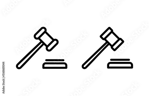 Gavel icon vector illustration. judge gavel sign and symbol. law icon. auction hammer