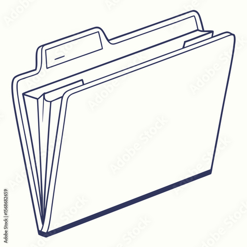 Blue lined file folder on white document organizer