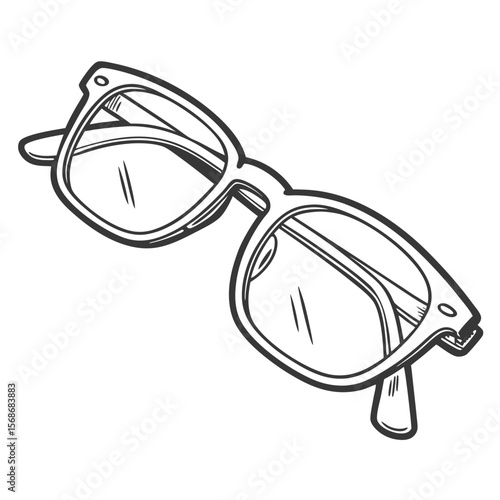 Eyeglasses with thick black frames reading glasses