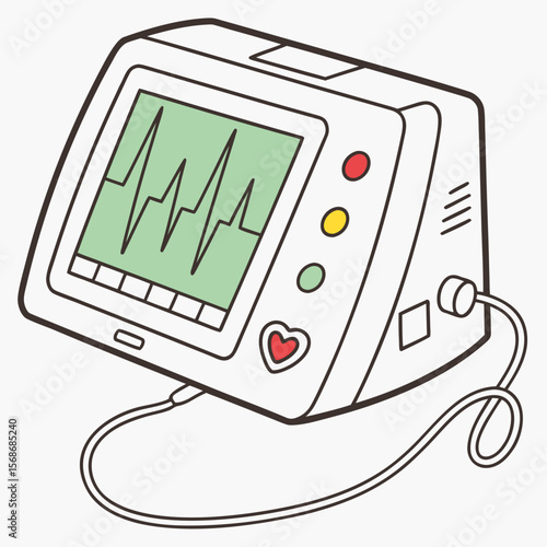 Medical monitor with heart rhythm display electrocardiogram