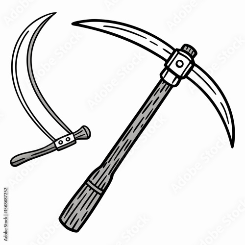 Sickle and scythe agricultural tools farming