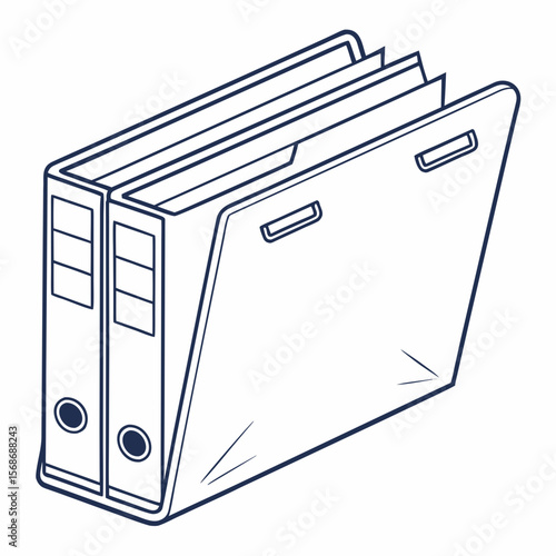 Two dark blue binders office supplies stationery