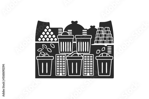 Waste Dump icon silhouette vector illustration