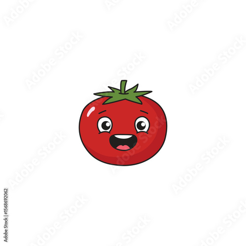 An icon of a cute cartoon red tomato with wide, surprised eyes, indicating shock or amazement.