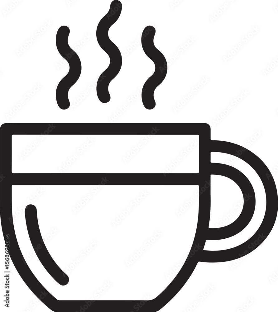 Hot beverage cup with steam drink Hot beverage cup with steam drink
