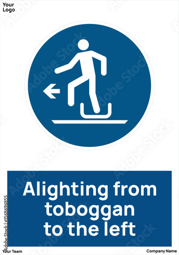 sign Alighting from toboggan the left