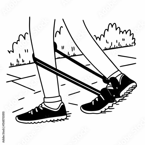 Person exercising with resistance bands exercise fitness