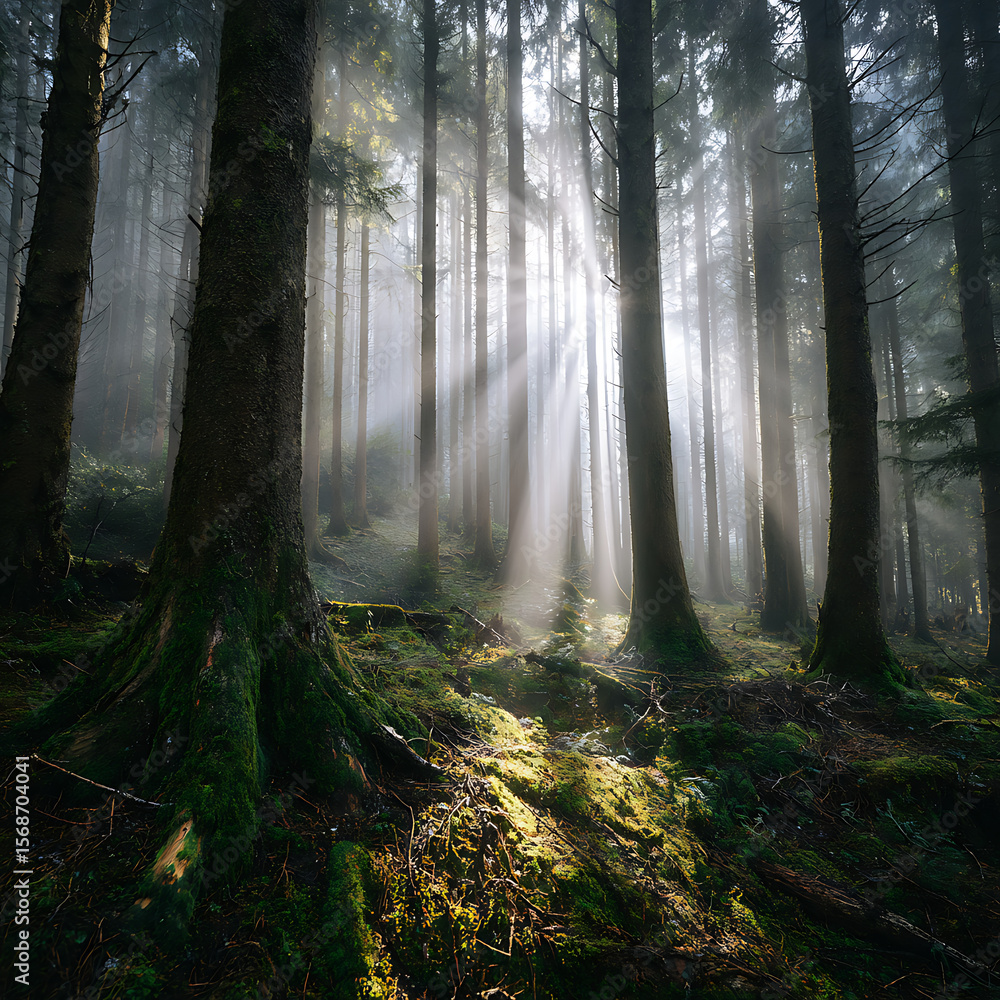 Obraz premium morning in the woods